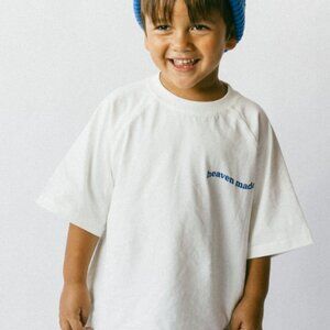 Fostered Collection Heaven Made T-Shirt White Minimalist Graphic Tee Baby Size 1